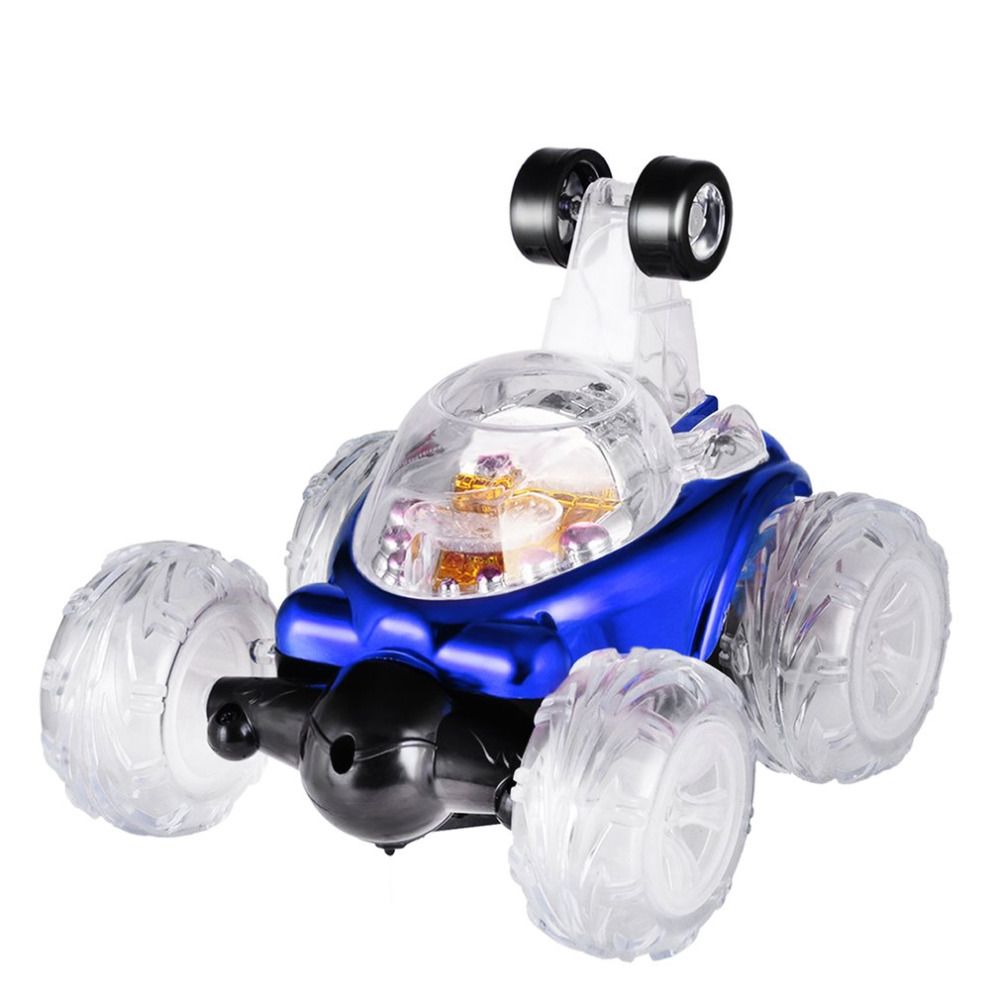 Mini voiture cascadeuse RC 360° – Voiture tout-terrain télécommandée lumineuse à dérive avec musique pour enfants (Rechargeable)