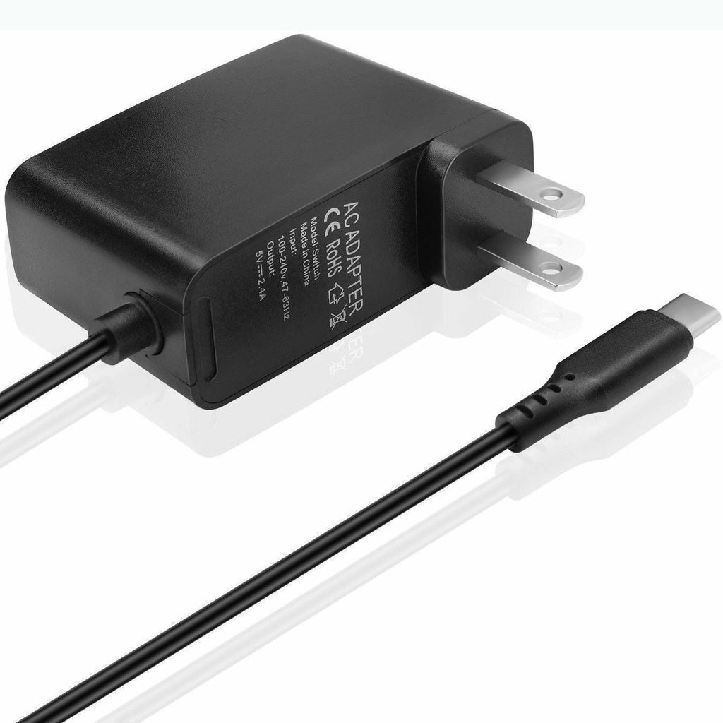 Nintendo Switch AC Power Adapter – Fast‑Charging USB‑C Wall Charger for Home & Travel (2.4A)