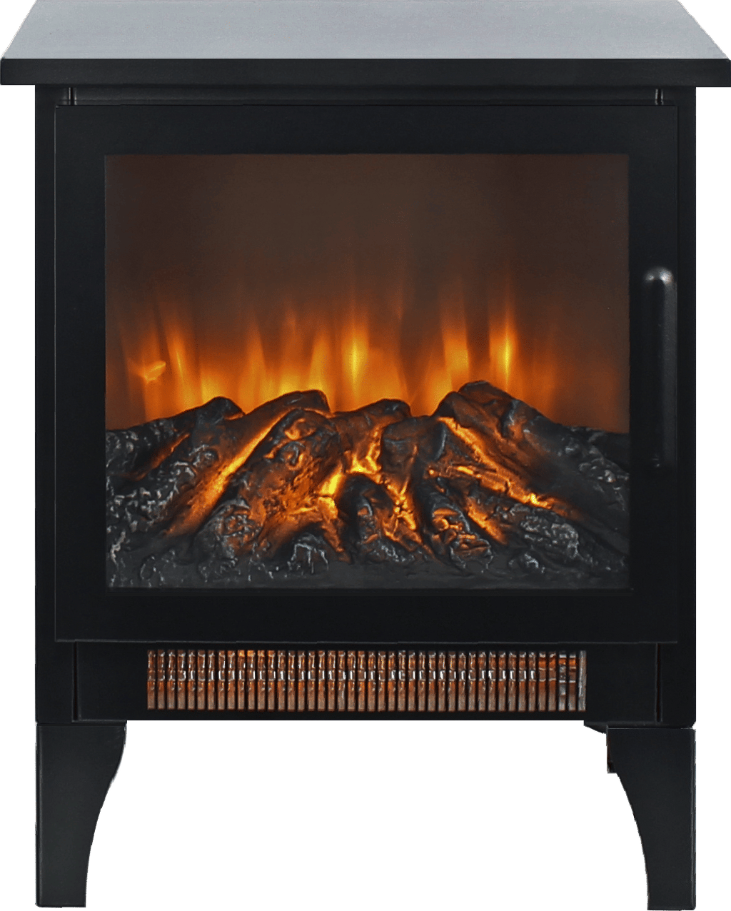 17" Freestanding Electric Fireplace Stove Heater with 3D Flame Effect – 1400W/700W, Overheat Protection & Panoramic View