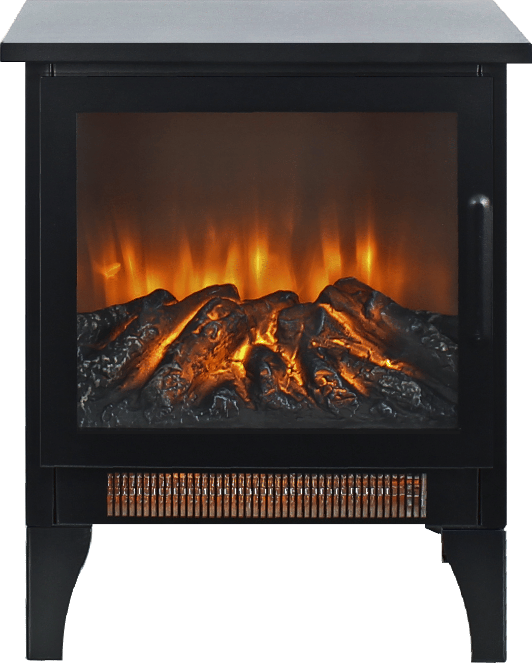 17" Freestanding Electric Fireplace Stove Heater with 3D Flame Effect – 1400W/700W, Overheat Protection & Panoramic View