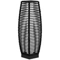Solar Rattan Floor Lamp – Outdoor Waterproof Garden Lantern with Auto On/Off LED, Black