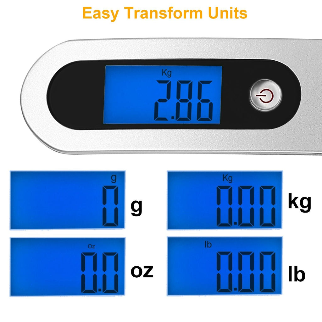 Portable Digital Luggage Scale – 110lb/50kg with LCD Backlight & Auto-Off | Travel Scale