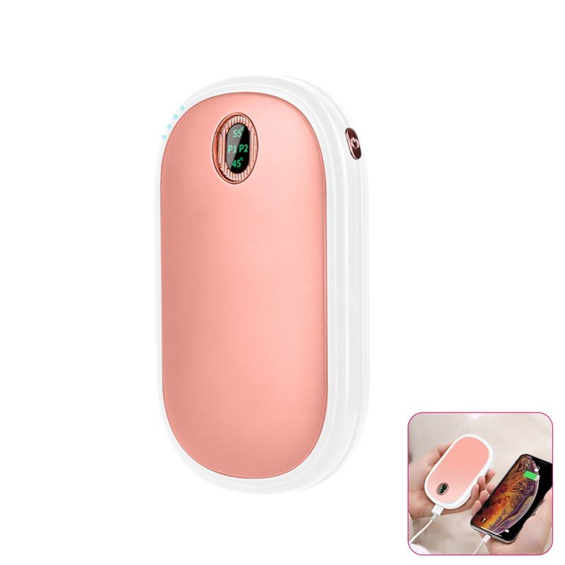 2‑in‑1 Rechargeable Hand Warmer & Power Bank – 5000mAh Portable Heater with Adjustable Temperature & Digital Display
