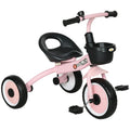Pink Kids Tricycle for Toddlers Age 2-5 — Adjustable Seat, Bell & Basket