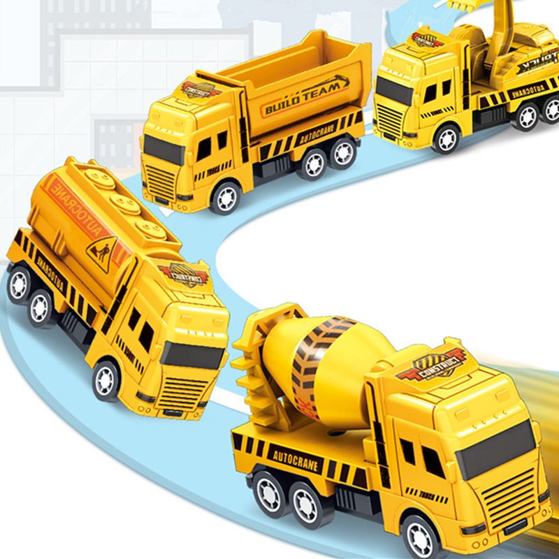 4-Piece Mini Construction Truck Set for Kids – Educational Engineering Vehicle Toy Cars for Toddlers & Children