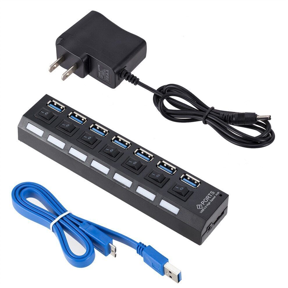 Multi-Port USB Hub 2.0/3.0 Adapter for Fast Connection on Computers and Laptops
