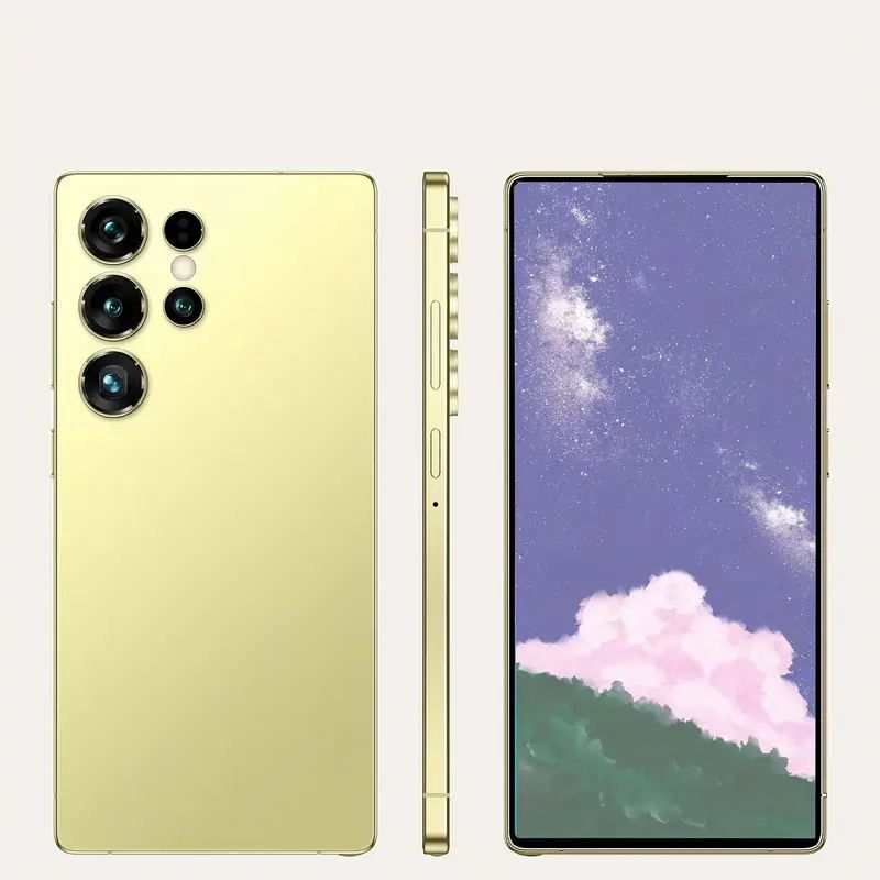 I25 Ultra Android 14 Smartphone – 8GB+256GB Unlocked Cell Phone, 6.8" HD Display, 6000mAh Battery, Built-in Stylus Pen (Golden)