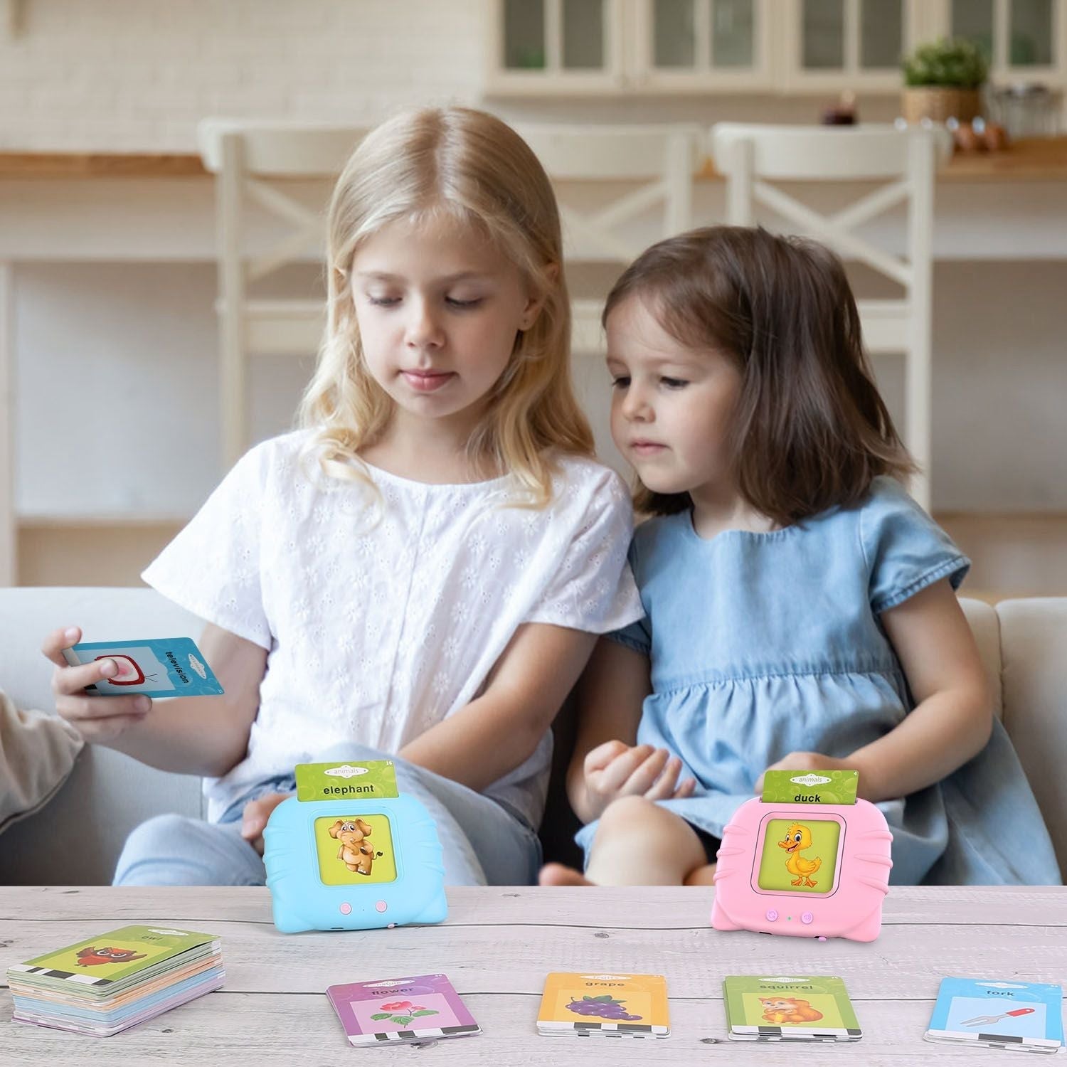 Talking Flash Cards Learning Machine – 224 Words, 112 Double‑Sided Cards, Cognitive Audio Reader for Toddlers (Ages 1–5)