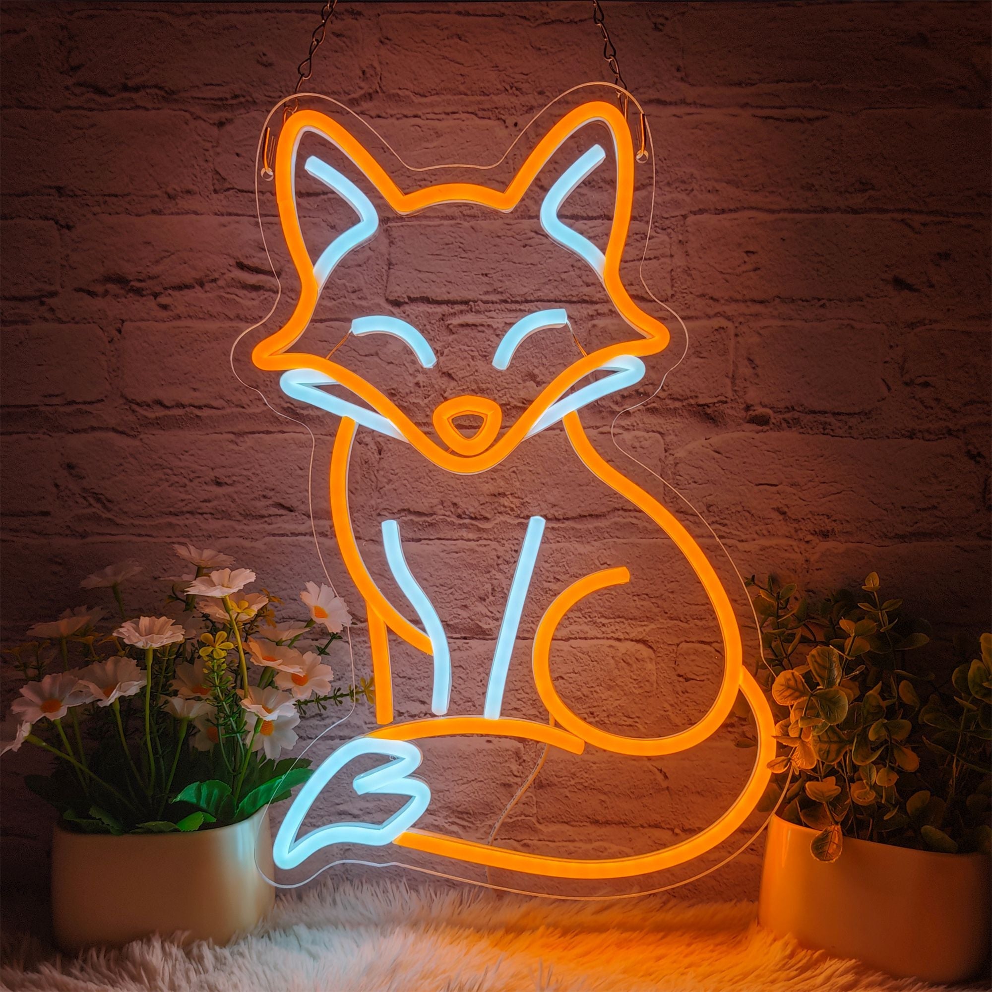 Fox Neon Sign – Dimmable LED Wall Light for Bedroom, Game Room & Home Décor