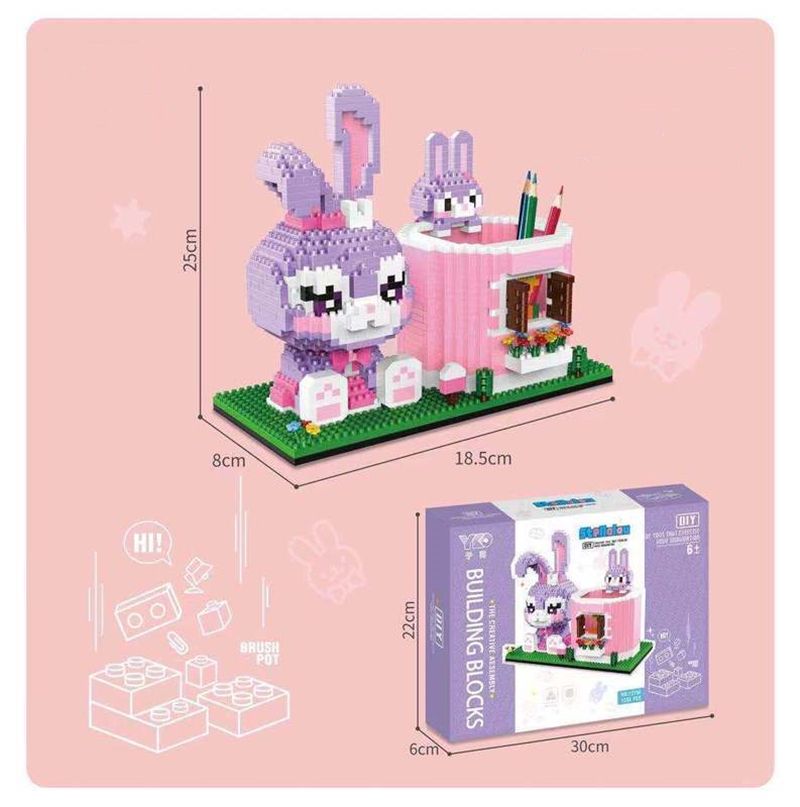 Disney Series Building Block Pen Holder – Stitch Winnie the Pooh DIY Puzzle Assembly Toy and Desk Organizer