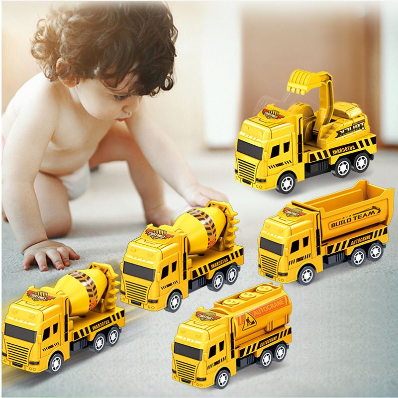 4-Piece Mini Construction Truck Set for Kids – Educational Engineering Vehicle Toy Cars for Toddlers & Children