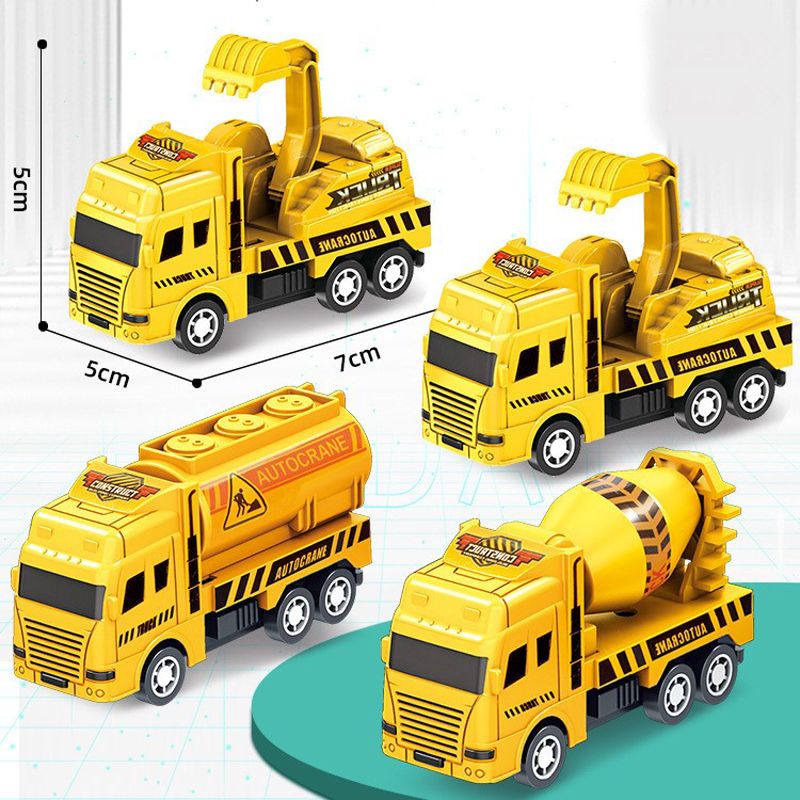4-Piece Mini Construction Truck Set for Kids – Educational Engineering Vehicle Toy Cars for Toddlers & Children