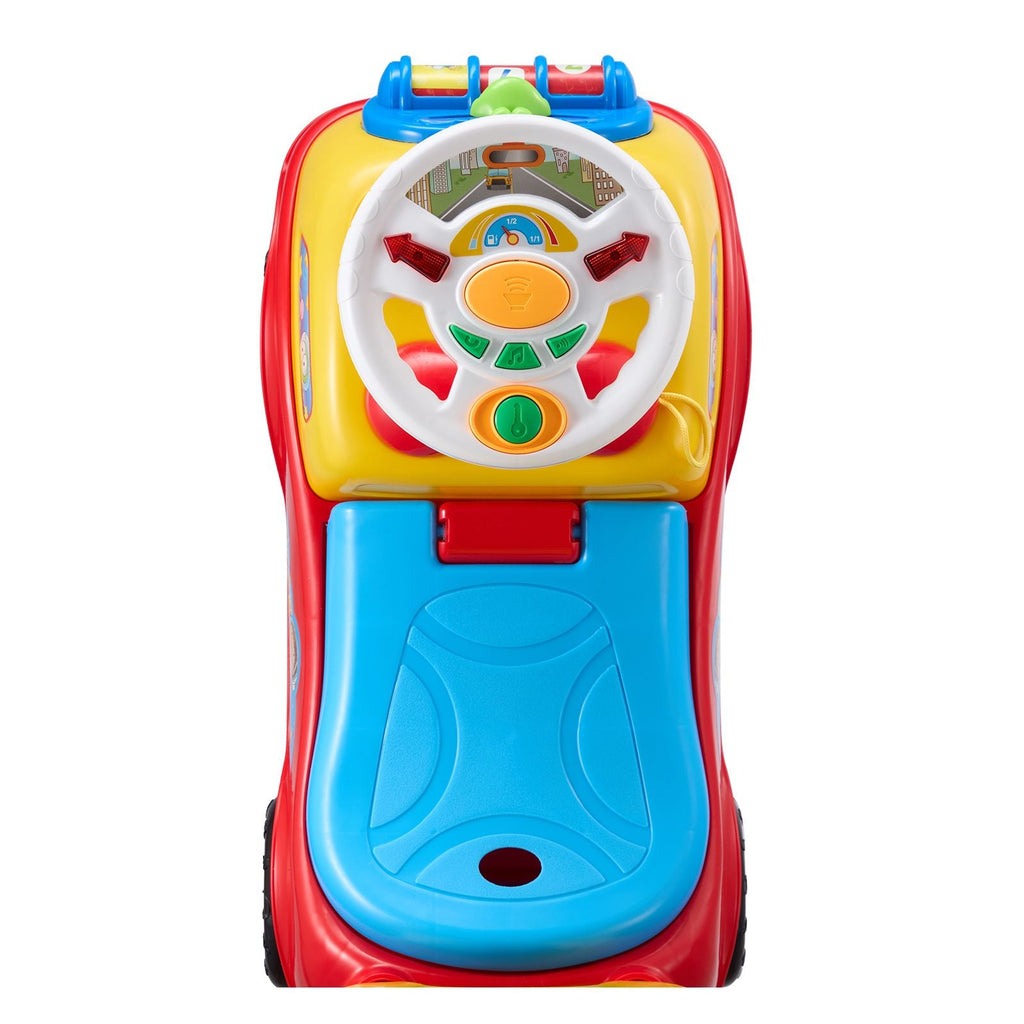 Ride‑On Push Car for Toddlers (Ages 1–3) – Sit‑to‑Stand Racer with Music, Horn & Under‑Seat Storage