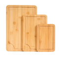 3-Piece Bamboo Cutting Board Set — Juice Groove, Built-in Handle & Food-Grade Oil Finish