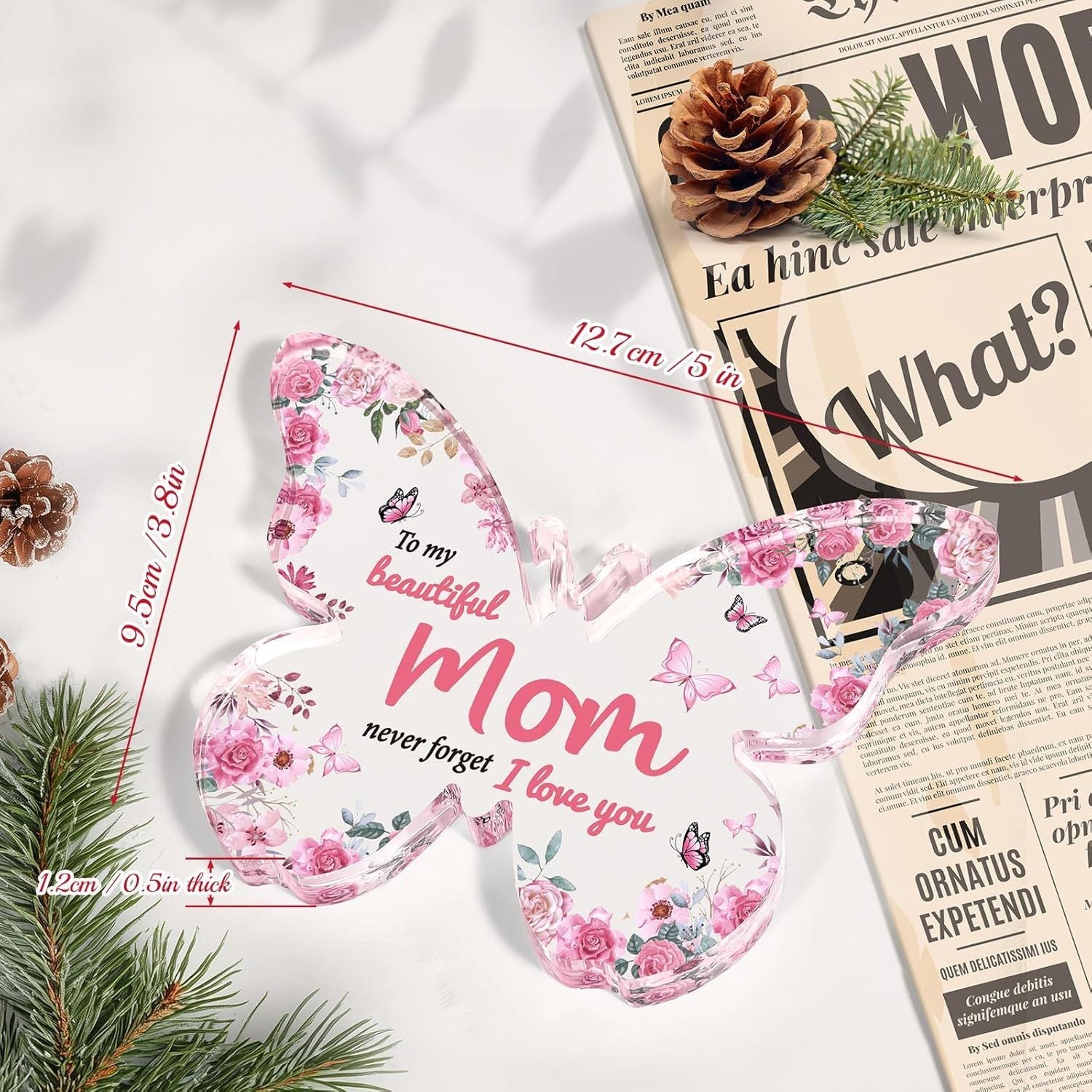 Butterfly Acrylic Keepsake Gift for Mom & Teacher | Sentimental Decoration