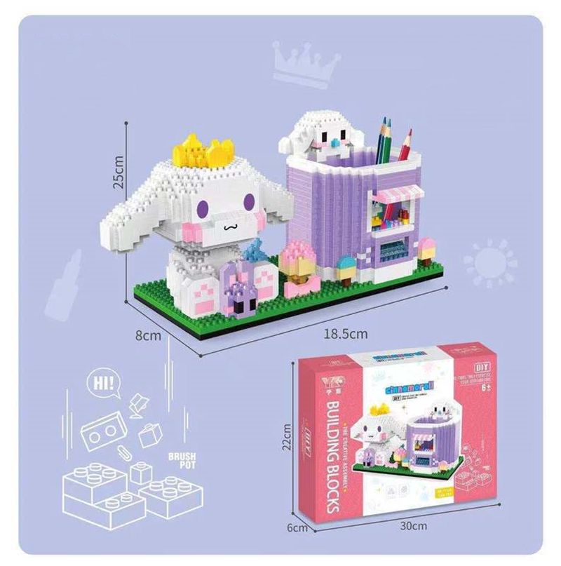 Disney Series Building Block Pen Holder – Stitch Winnie the Pooh DIY Puzzle Assembly Toy and Desk Organizer