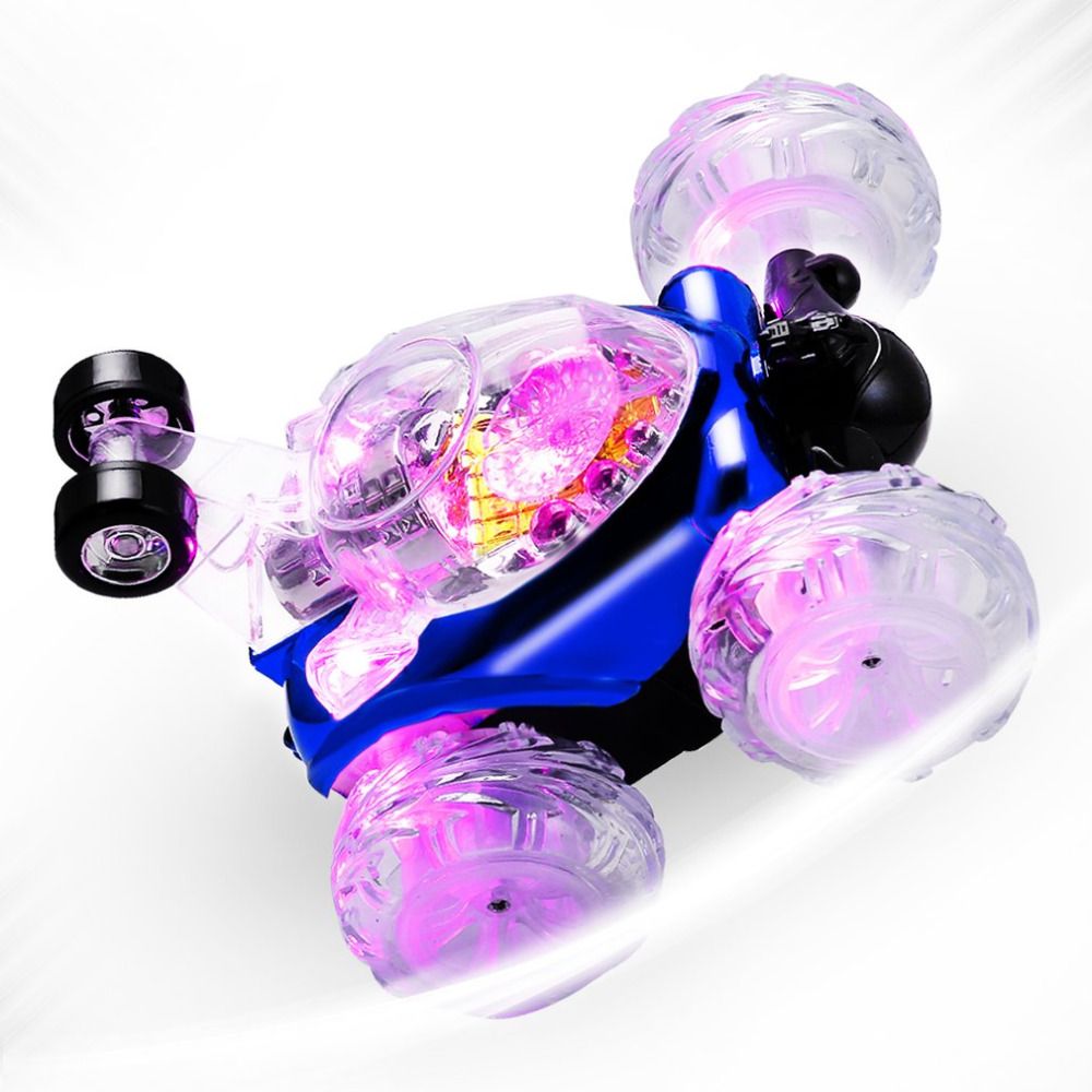 Mini voiture cascadeuse RC 360° – Voiture tout-terrain télécommandée lumineuse à dérive avec musique pour enfants (Rechargeable)