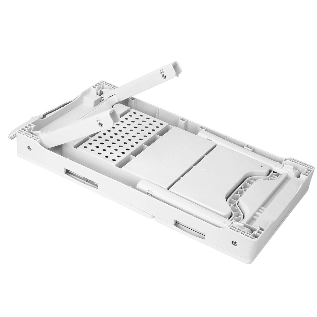 Foldable Laptop Table with Cooling Fan – Adjustable Bed Desk with LED Light, Mouse Pad & 4 USB Ports