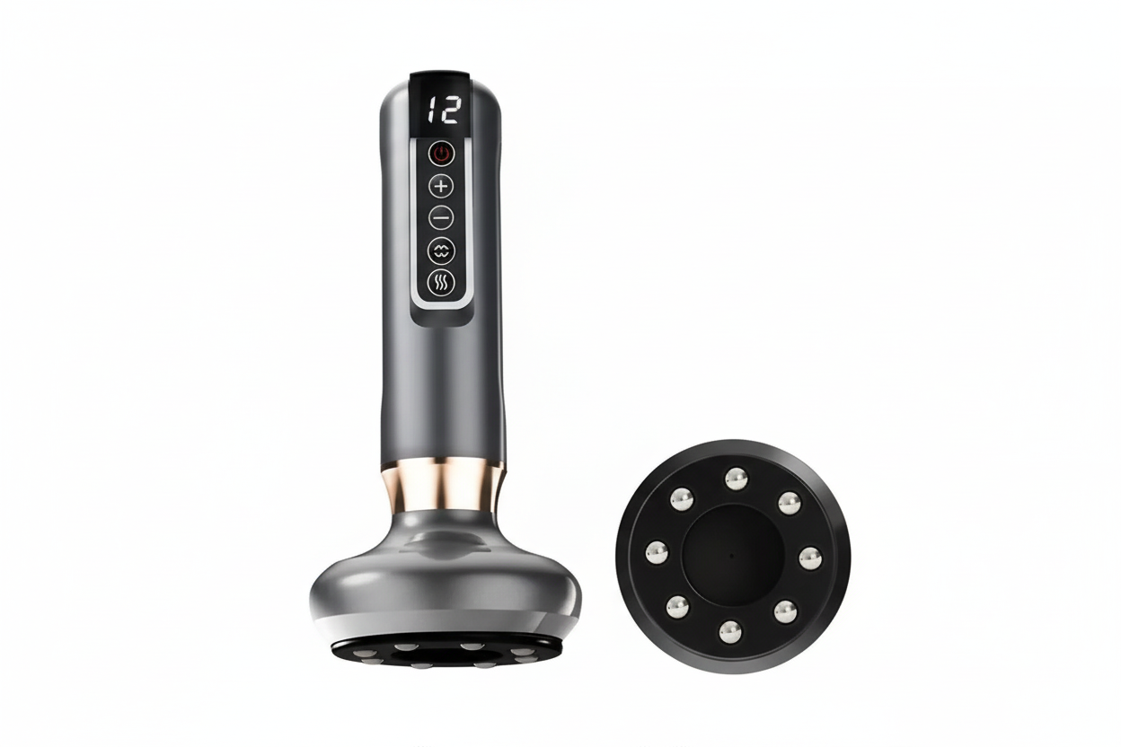 Electric Gua Sha Scraping & Vacuum Cupping Massager – 12‑Level Heating, Rechargeable & Cordless