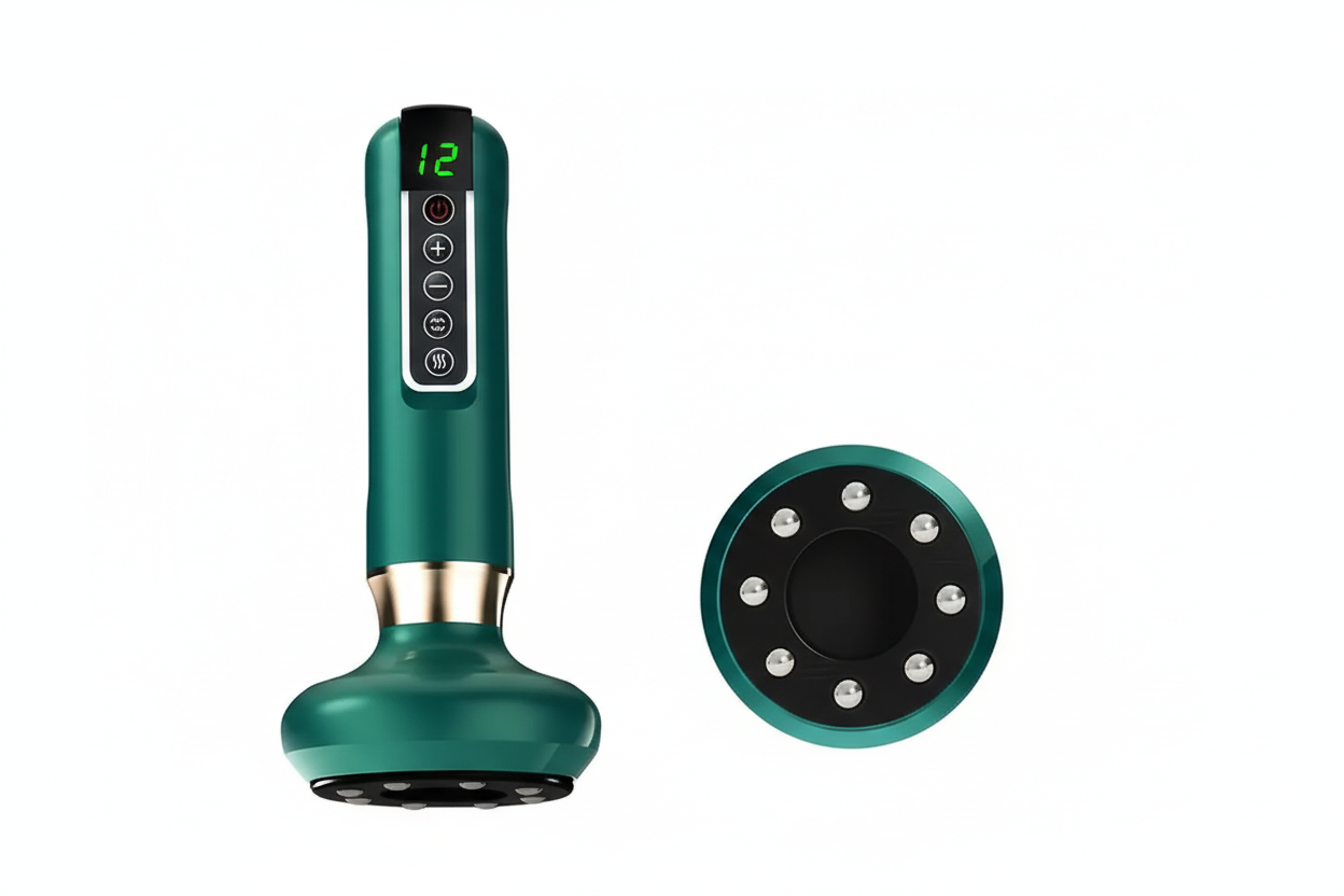 Electric Gua Sha Scraping & Vacuum Cupping Massager – 12‑Level Heating, Rechargeable & Cordless
