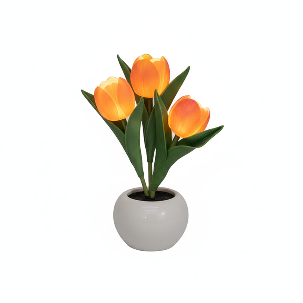 Tulip Lamp – LED Flower Table Lamp with Vase | USB Powered Ambient Light