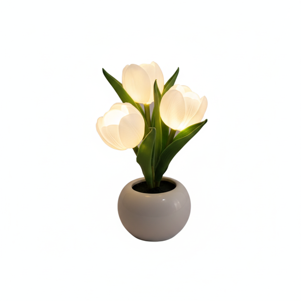 Tulip Lamp – LED Flower Table Lamp with Vase | USB Powered Ambient Light